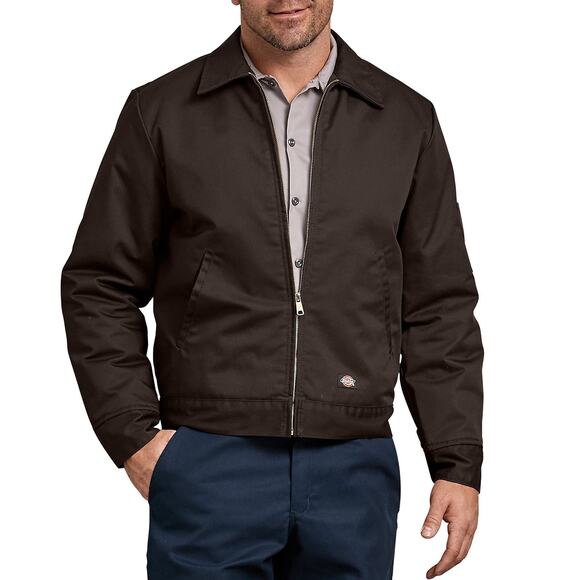 NWT Dickies Men's Lined Eisenhower Jacket Dark Brown Medium - Picture 1 of 5